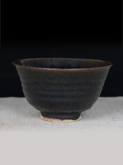 日本茶碗 日本上神烧 专用茶道组用具 天目茶碗 内五光十色 双手捧起触感好 带原装桐木供箱