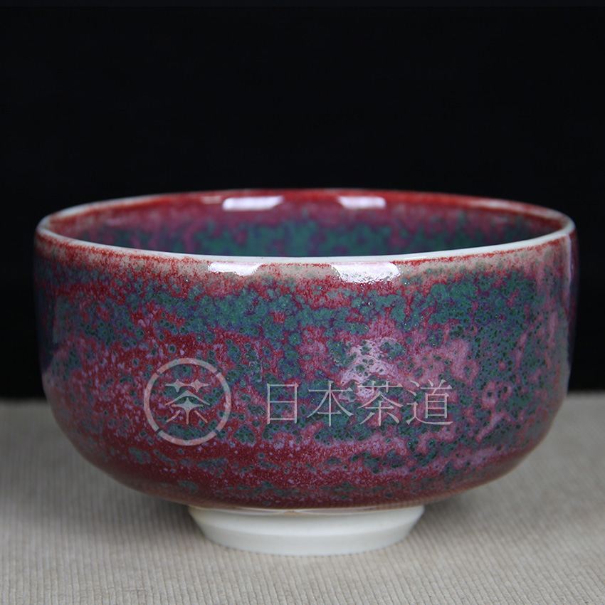 日本茶碗 紫蓝釉烧