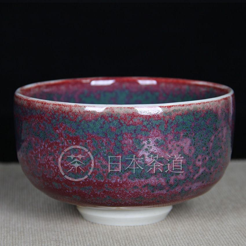 日本茶碗 紫蓝釉烧