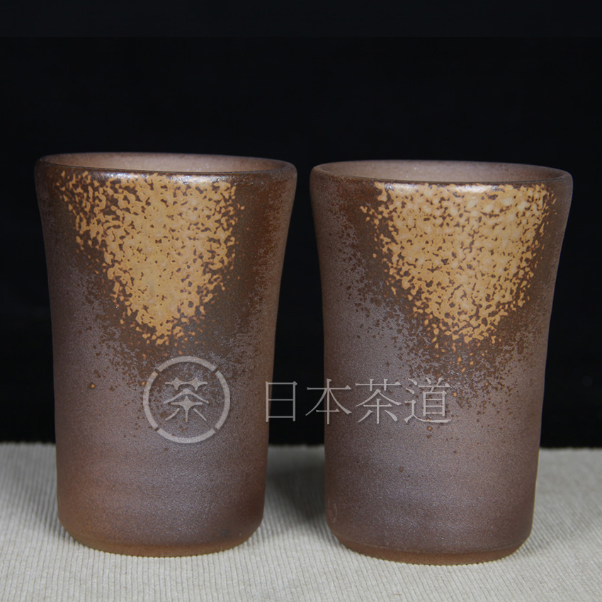 日本备前烧 木村陶制 柴烧 对杯组《9》