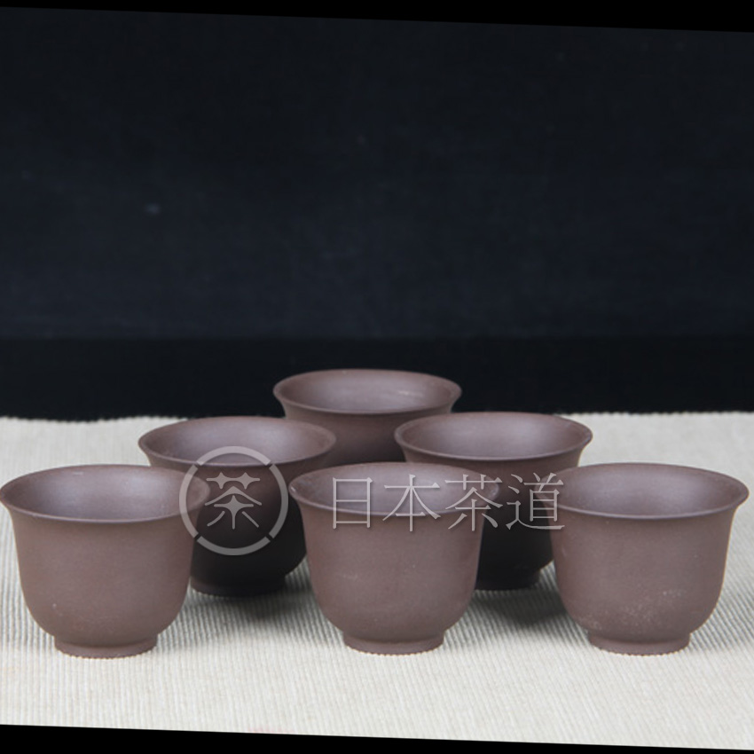 日本备前烧 备前烧月光杯品茶杯五客 经典月光杯器型，适合中国茶道，备前烧工艺，烧制温度高，有款识，性价比高