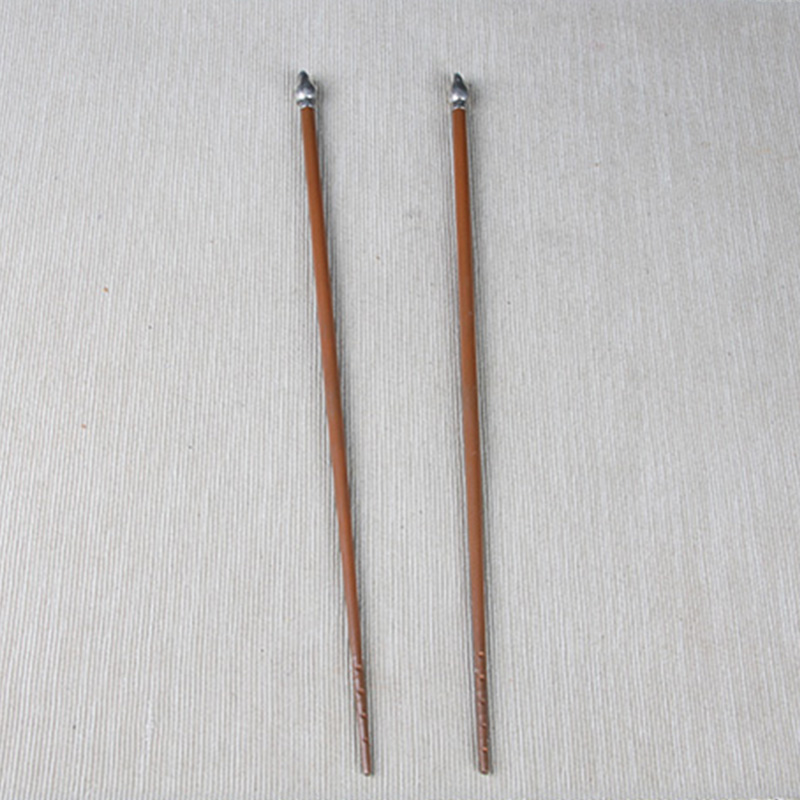 日本火箸 桐尖头饰火箸 日本精工火箸，采用银制桐花头装饰，铜制火箸