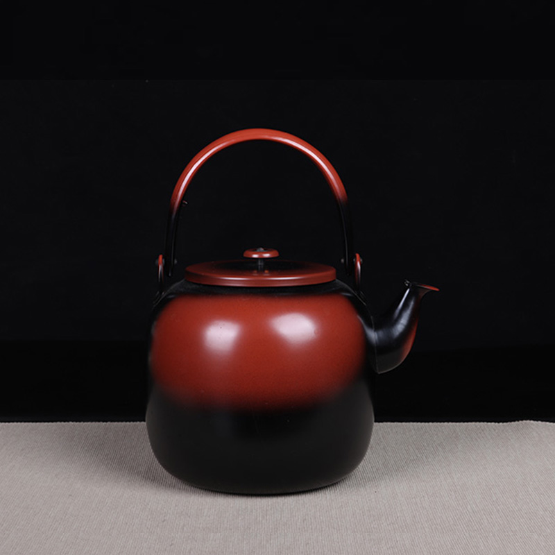 日本铜壶 日本黑红枣型铜壶 完美品相