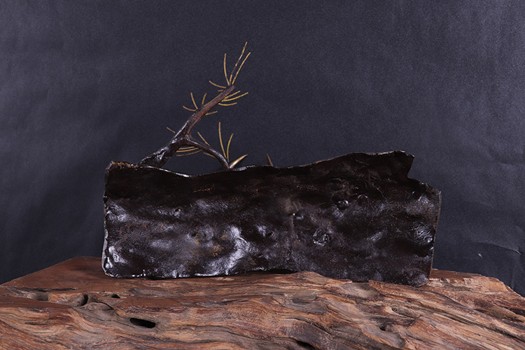 日本茶器 日本古铜精工松鹤纹铸物 日本古铜工艺，精铸松针纹，仙鹤一对， 日本茶器日本古铜精工松鹤纹铸物日本古铜工艺，精铸松针纹，仙鹤