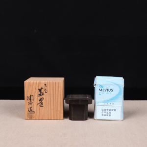 日本盖置日本唐铜三宝海老纹铜盖置日本金工名家山本闲净造，唐铜造，精