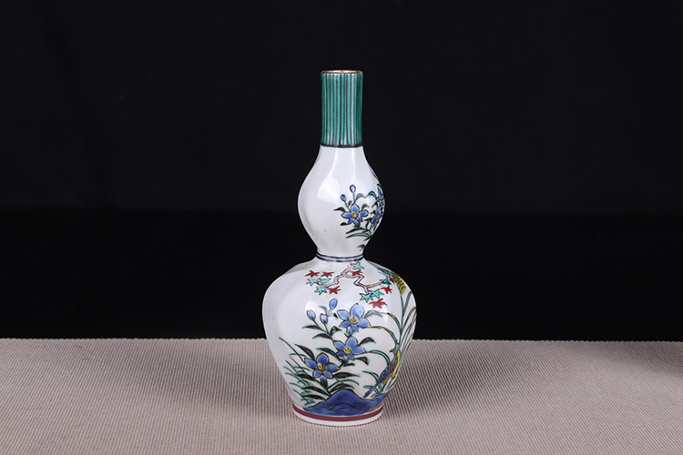 日本酒器日本九谷烧徳利酒器酒壶日本九谷烧工艺,绘制花鸟纹